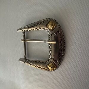 Silver & Gold tone Western Frame Belt Buckle for 1.5" Belt